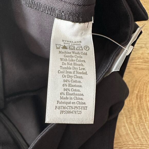 Everlane The Fixed Waist Stretch Cotton Pant Black 6 - Picture 3 of 8